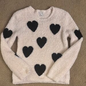 Harper Canyon Cream and Black Heart Sweater